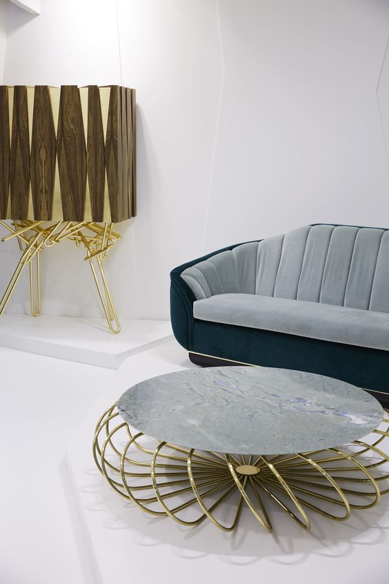 mobilier, en, cuivre, contemporaine, laiton, décoration, maison, intérieur, table, basse, table, a, manger, meubles, extérieur